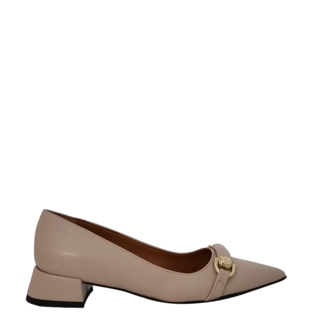 Ballerine pelle nude a punta con tacco a isola F/W