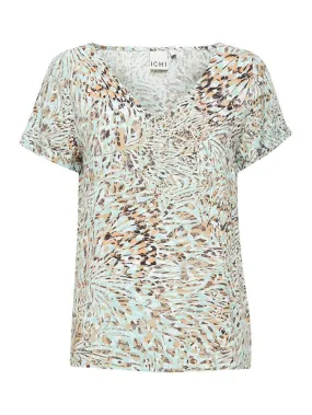 Blusa donna multicolore con stampa all over