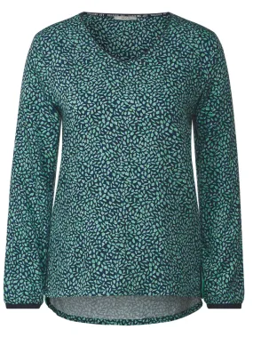 Blusa Donna verde con fantasia all over