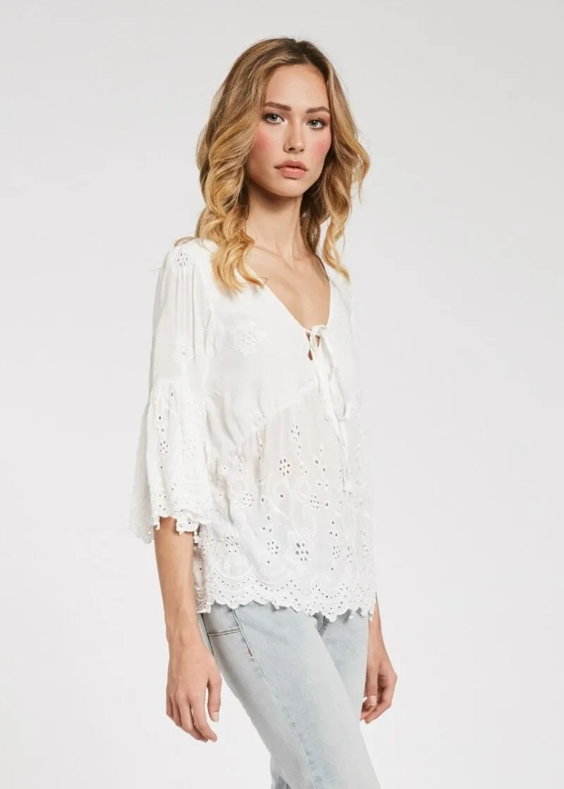 Blusa in viscosa sangallo