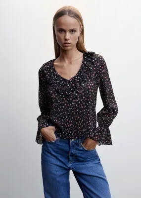 Blusa plissettata stampata