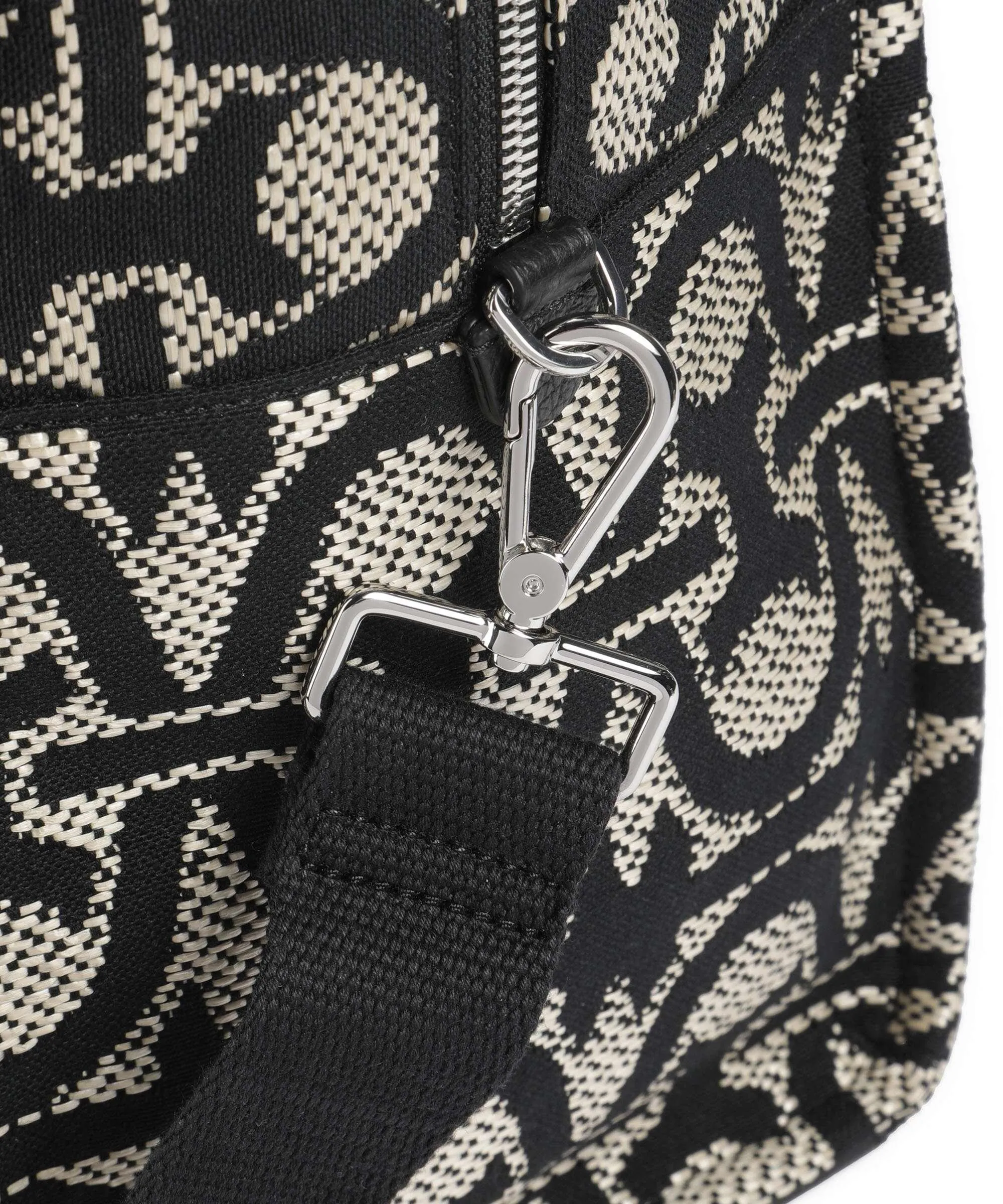  Coccinelle Never Without Bag Summer Monogram Borsa a mano tissu nero/bianco  