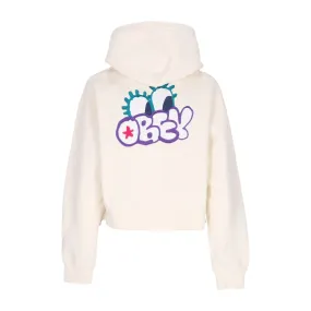Felpa Cappuccio Donna Big Eyes Cropped Hood Specialty Fleece Unbleached
