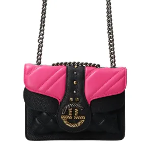 GBADP3771 MINI SHOULDER STRAP Nero fucsia