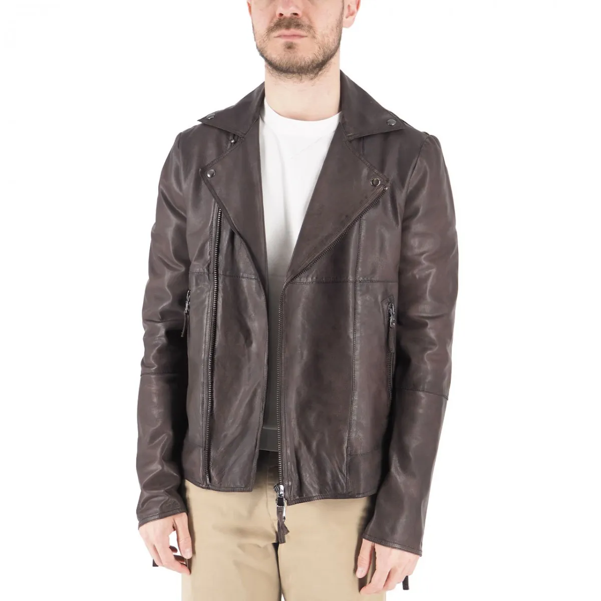 Giacca Biker In Pelle