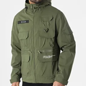 Giacca con cappuccio e zip 4201 Verde Khaki