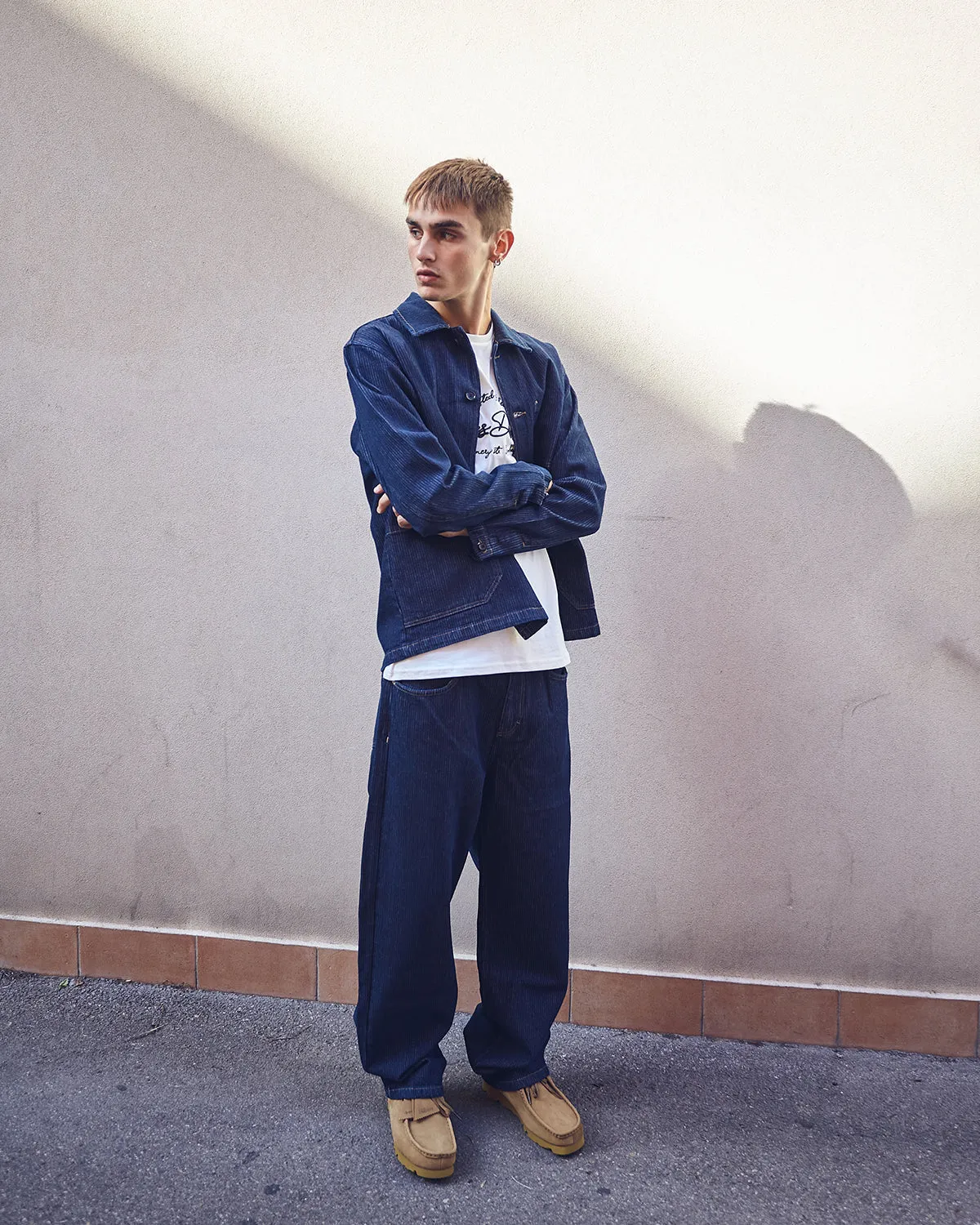 Giacca Hugh Denim Stripe Overshirt 2.0 Dark Navy