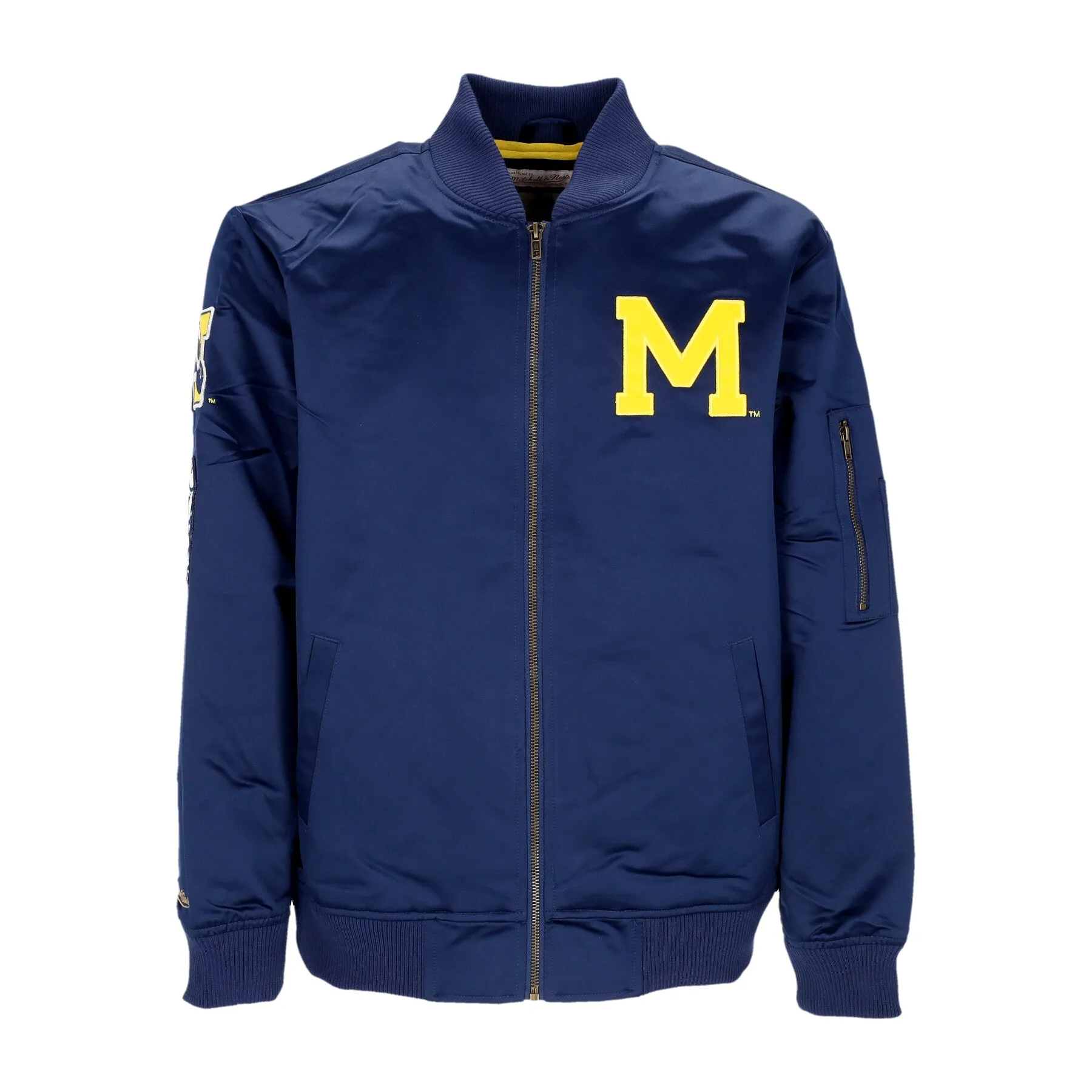 Giubbotto Bomber Uomo Ncaa Lightweight Satin Bomber Micwol Original Team Colors