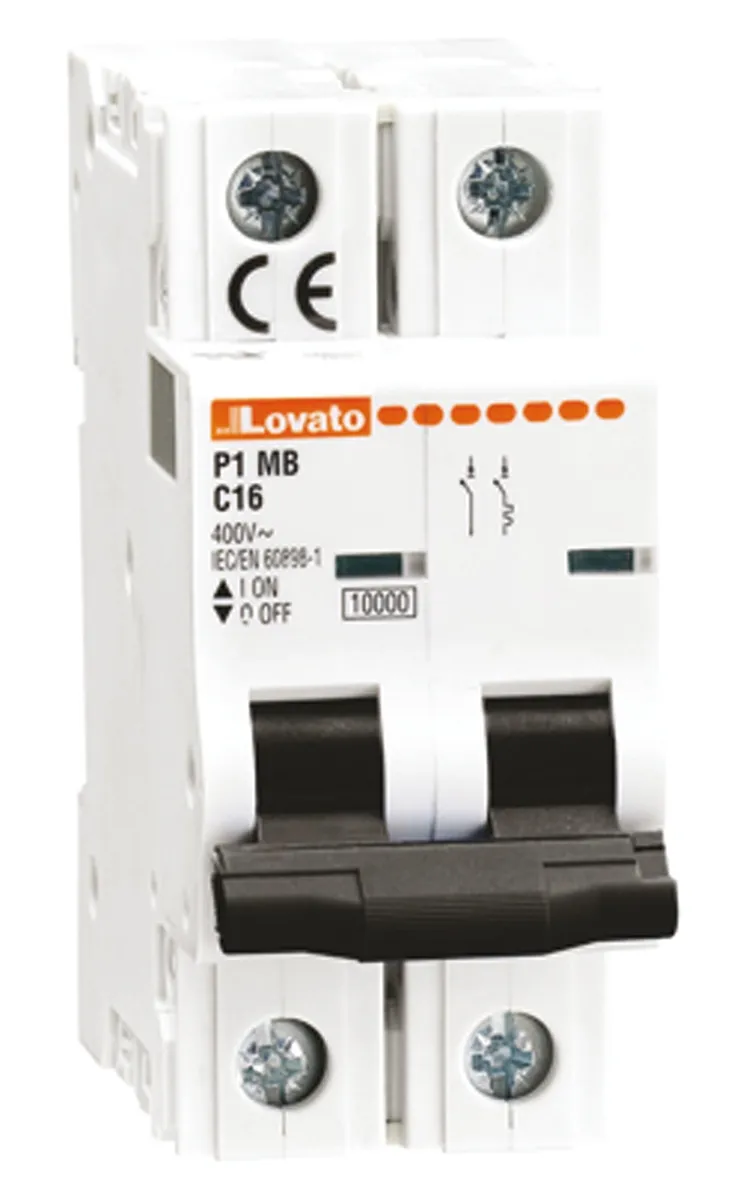 Interruttore magnetotermico Lovato 1+N 2A 6 kA, Tipo C