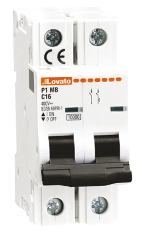 Interruttore magnetotermico Lovato 1+N 2A 6 kA, Tipo C