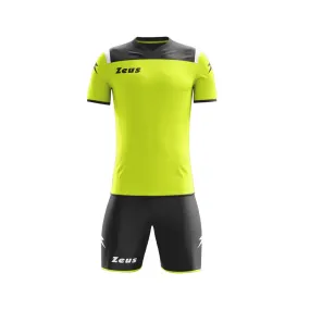 KIT VESUVIO -MAGLIA E PANTALONCINO COLORE NERO GIALLO FLUO    ZEUS SPORT