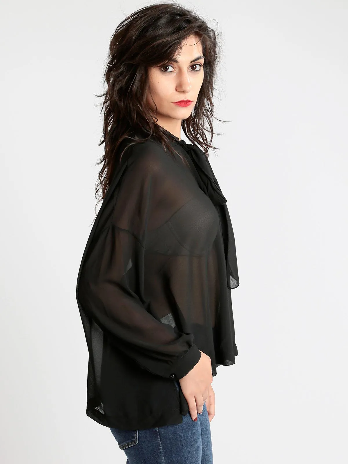 Lumina Blouse en voile transparent