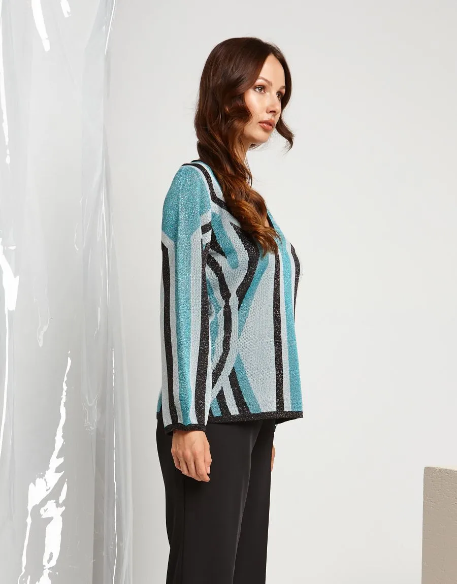 Maglia jacquard in lurex