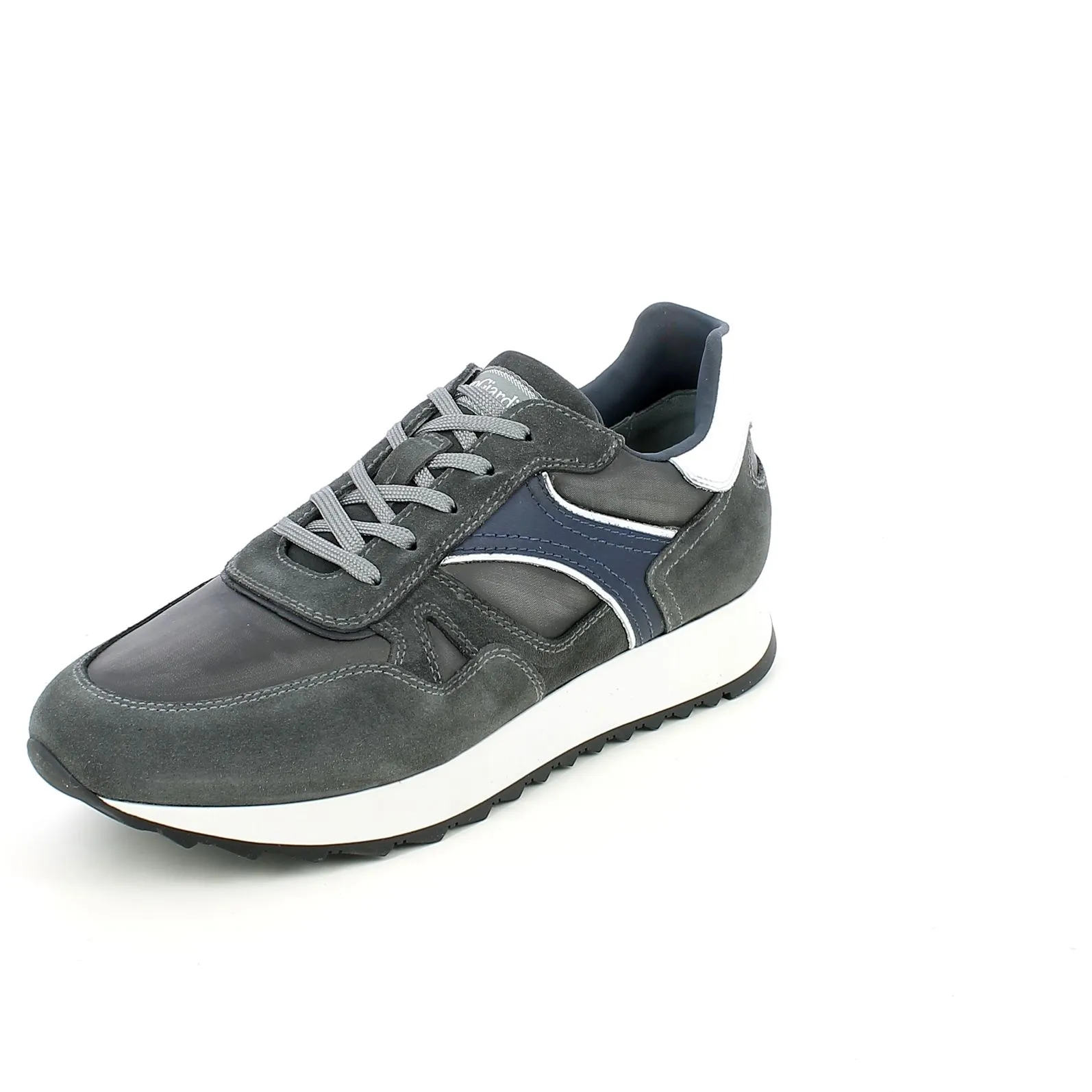 NeroGiardini  Sneaker in camoscio e pelle grigia 