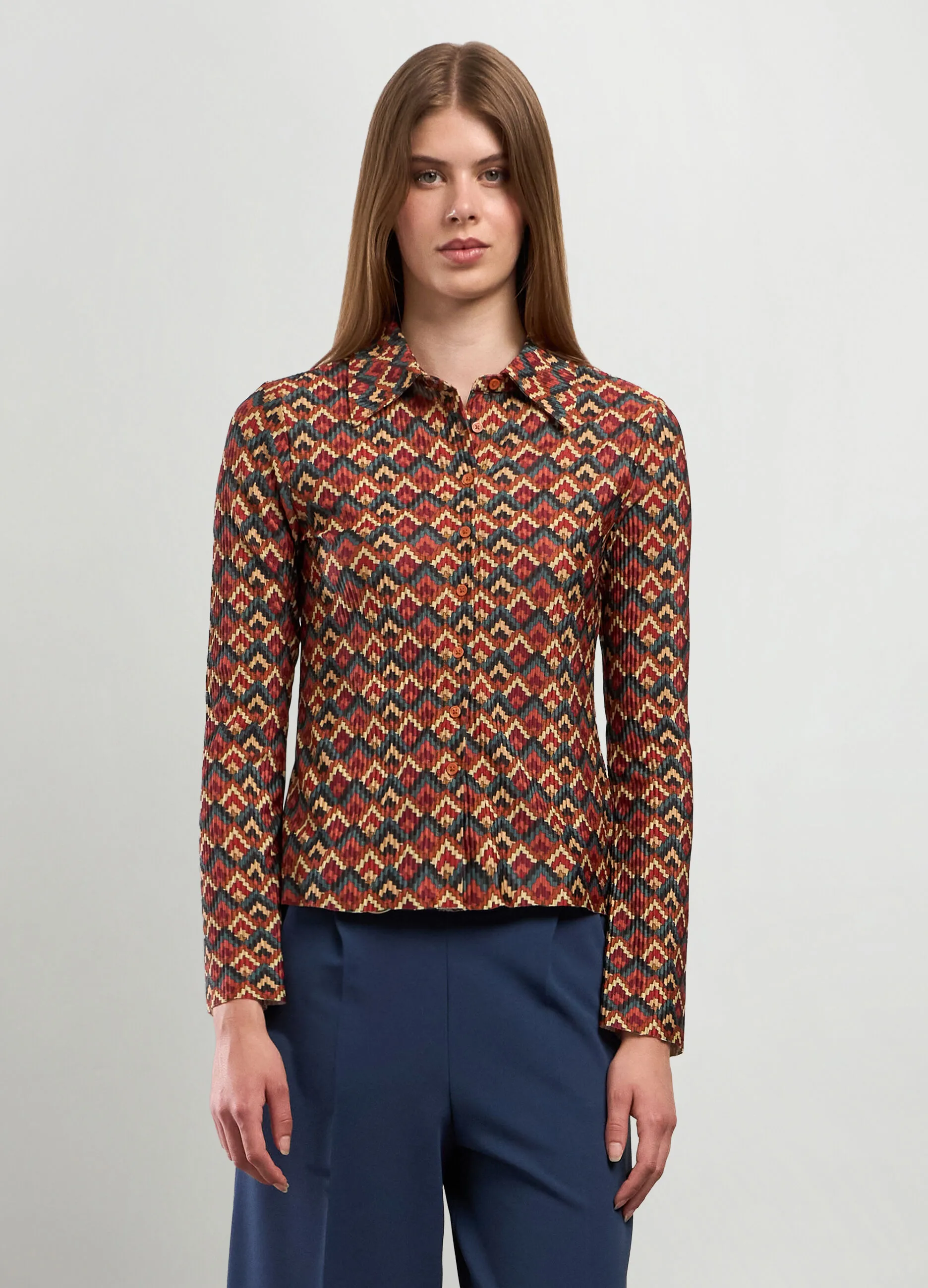 NICE & CHIC  Camicia crinkle con stampa donna
