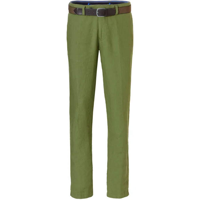 Pantaloni chino in lino Henk ter Horst con elastico in vita Verde