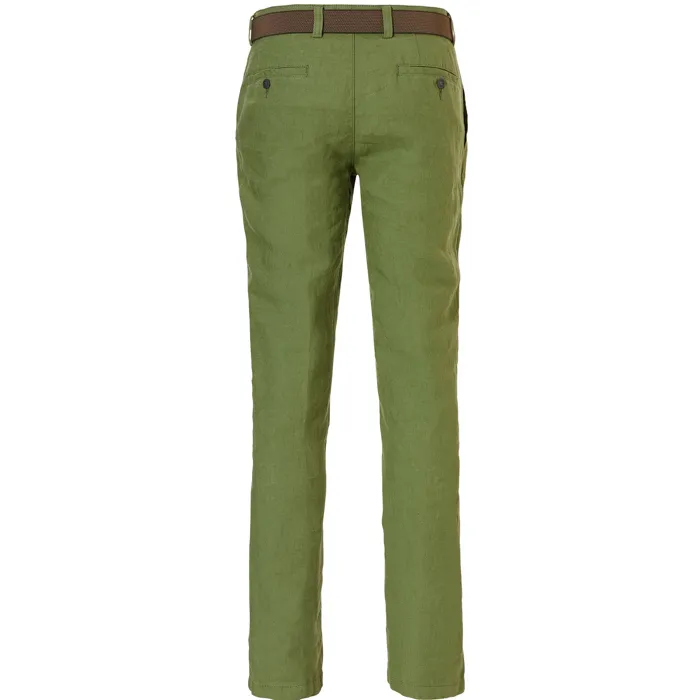 Pantaloni chino in lino Henk ter Horst con elastico in vita Verde