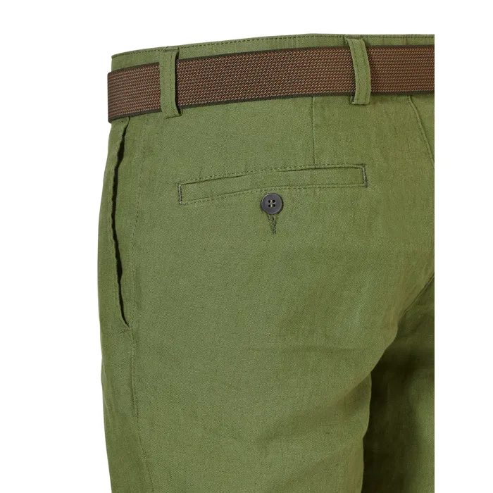 Pantaloni chino in lino Henk ter Horst con elastico in vita Verde