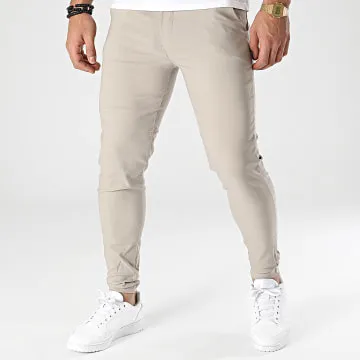 Pantaloni chino slim beige