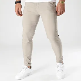 Pantaloni chino slim beige
