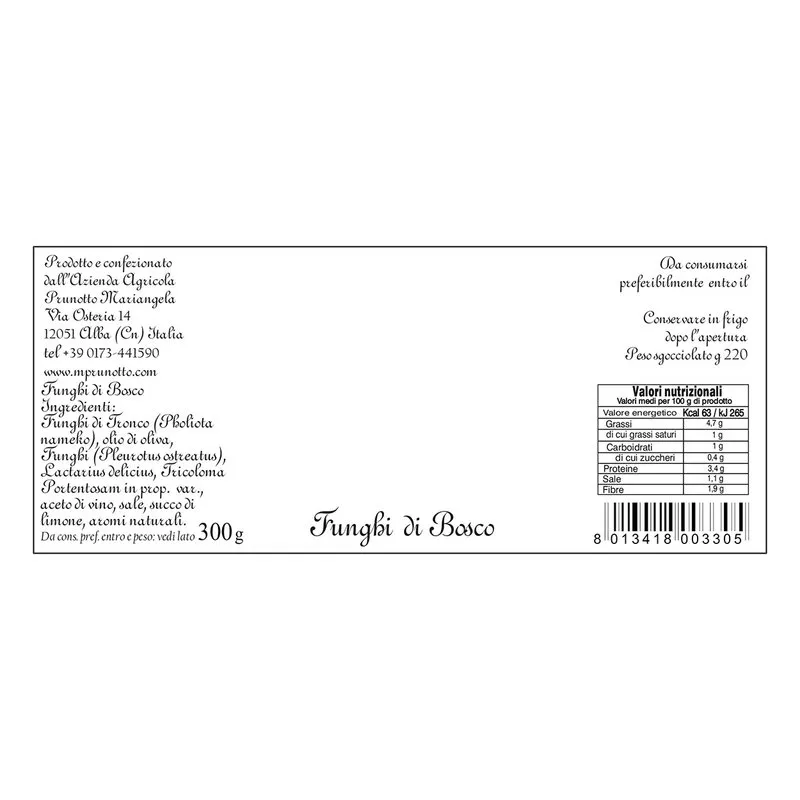 Prunotto n. 6 pz misto funghi di bosco 300 gr