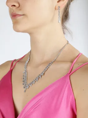 Rejena Ensemble femme collier et boucles d'oreilles avec strass