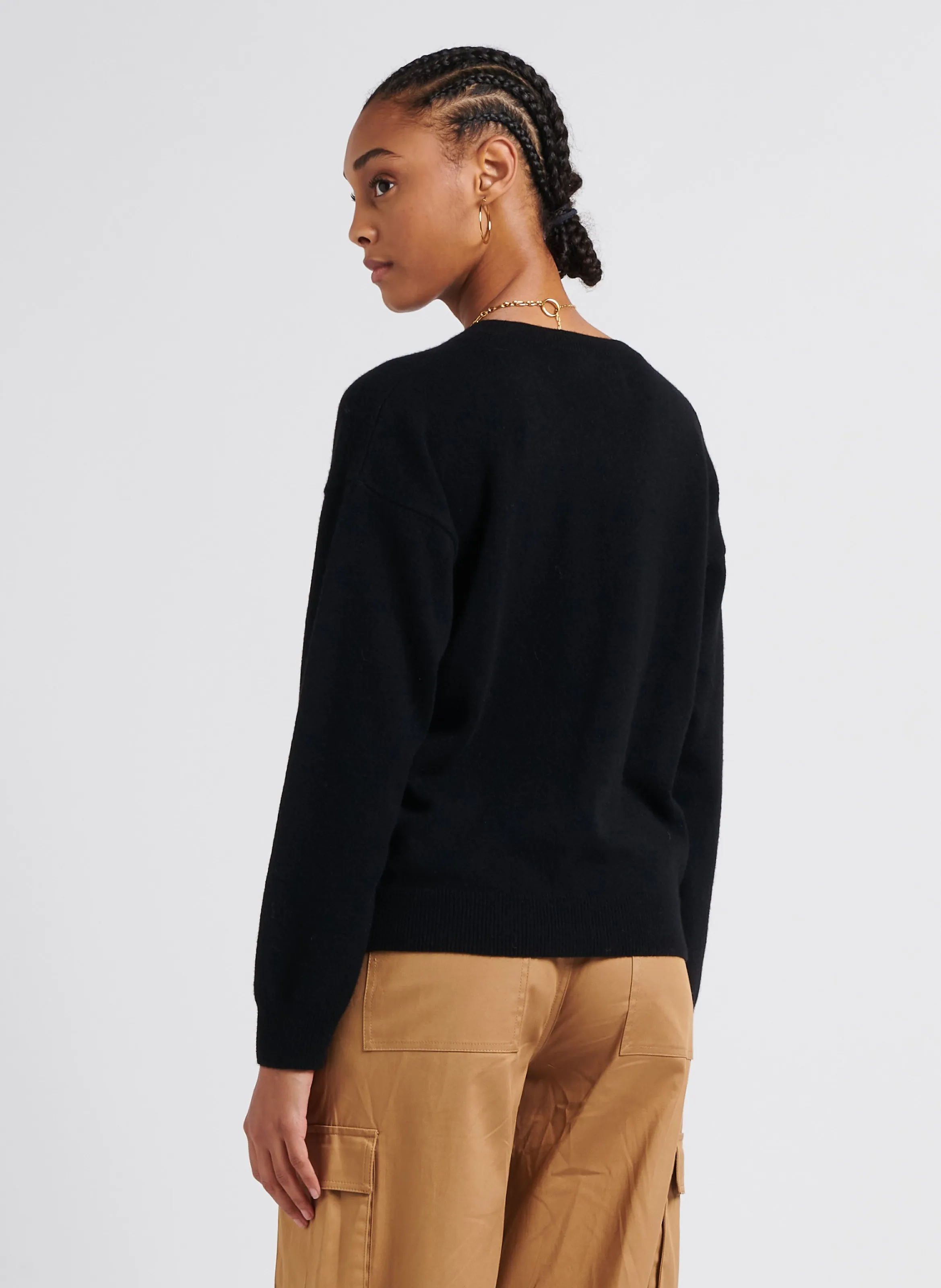  SAISON 1865   SEVENE - Maglione scollo a V in cashmere | Nero