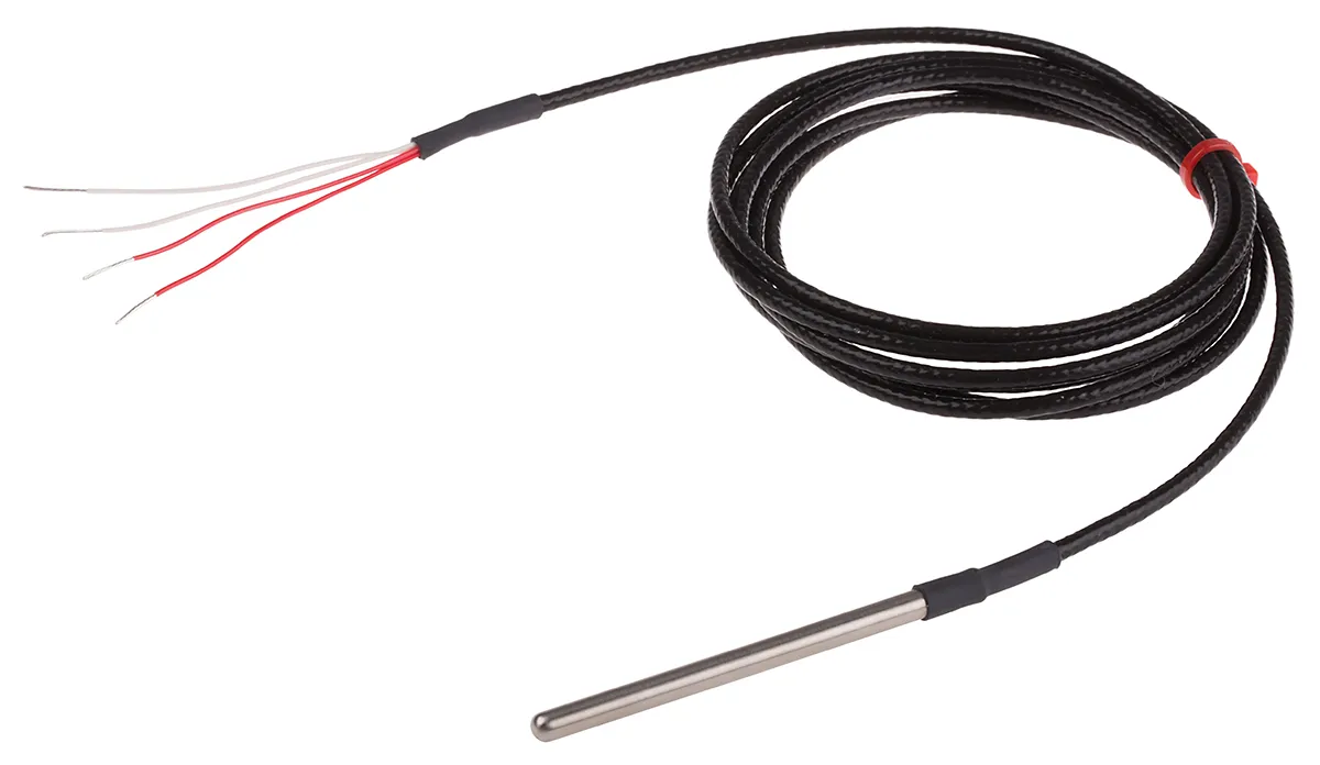 Sensore RTD PT100 RS PRO, Ø 4.5mm, L. 75mm + 2m, +250°C max