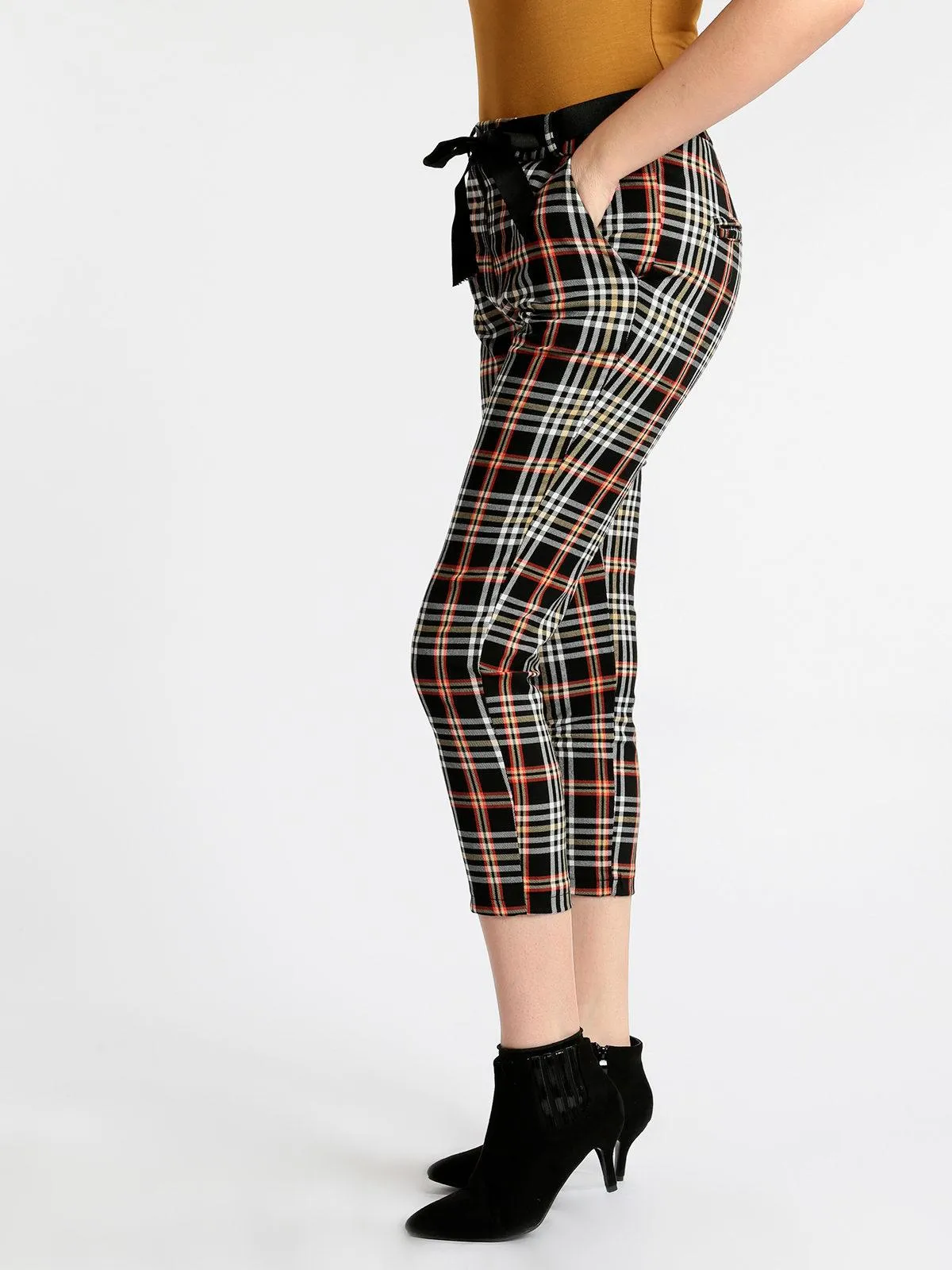 Solada Pantalon à carreaux avec revers