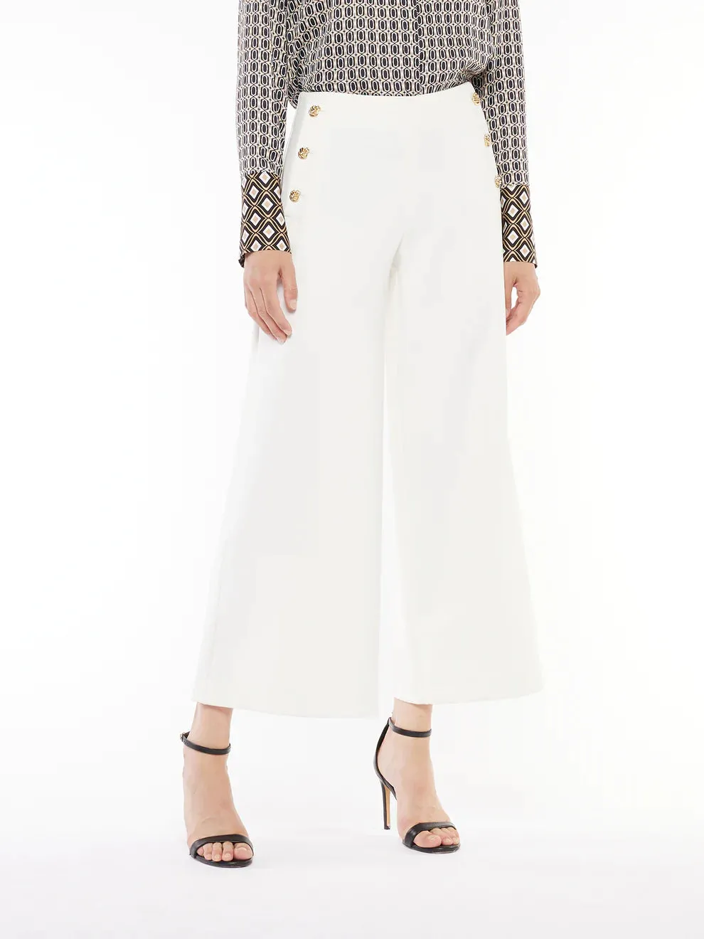 W2-PA013 Pantalone Cropped White/Chalk  