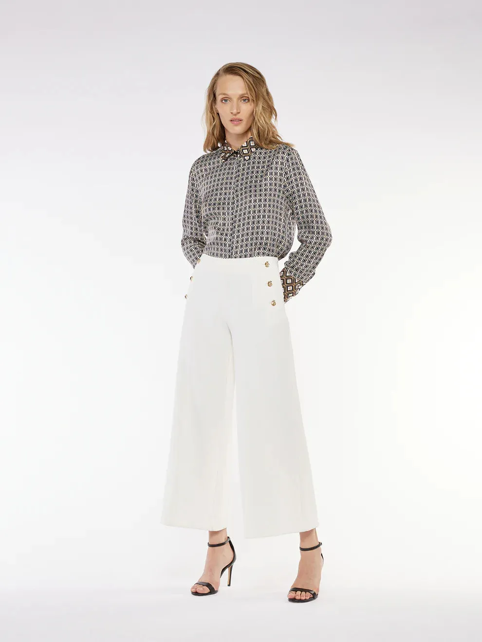 W2-PA013 Pantalone Cropped White/Chalk  